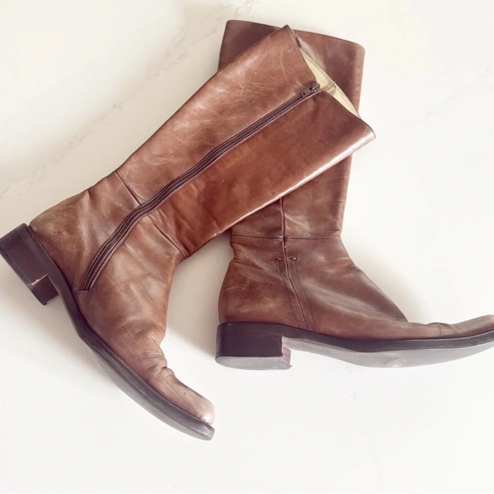 BLAY Brown Leather Knee-High Boots